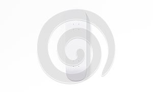 Blank white skateboard deck mockup front