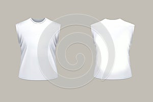 Blank white sleeveless shirt mock up template