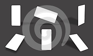 Blank white smartphone screen mockups collection