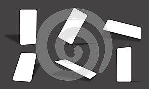 Blank white smartphone screen mockups collection