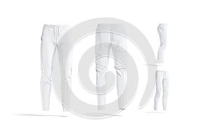 Blank white sport pants mock up, different views