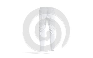 Blank white sport pants mockup, back view