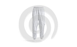 Blank white sport sweatpants mockup, front view