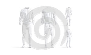 Blank white sport tracksuit mock up, different views photo