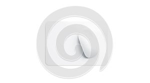 Blank white square mouse pad mock up front view, isolated