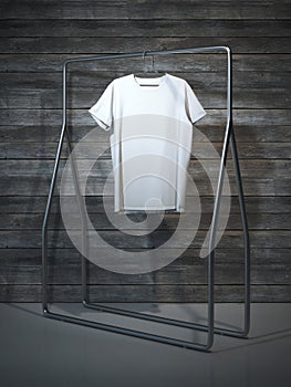 Blank white t-shirt. 3d rendering