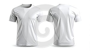 Blank White T-Shirt Mockup - Front and Back Views