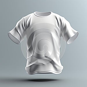 Blank white t-shirt mockup, front view, 3d rendering. Generative AI.