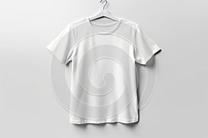 Blank white t-shirt mockup on white background AI Generated