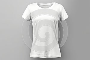 Blank white t-shirt mockup on white background AI Generated