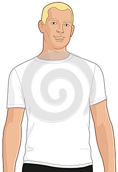 Blank White T-shirt Model Man 1