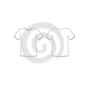 Blank white T-shirt template .Vector
