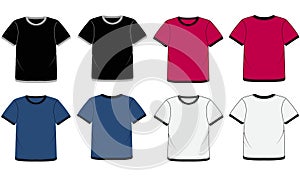 Blank white t-shirt template vector and t-shirt mock-up design