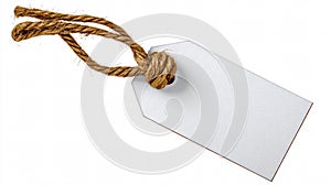 Blank White Tag with String for Labeling photo