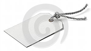 Blank White Tag with String for Labeling photo