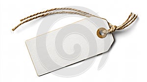 Blank White Tag with String for Labeling photo