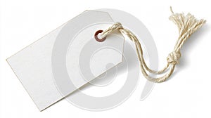 Blank White Tag with String for Labeling photo