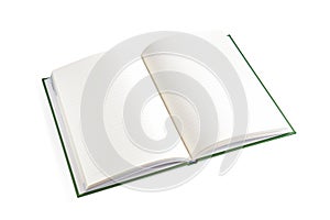 Blank white template open page is empty on white background.