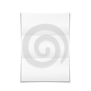 Blank White Three Fold A4 Paper Sheet