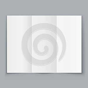 Blank White Trifold Booklet on Grey Background