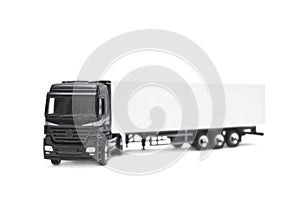 Blank white truck isolated on a white background