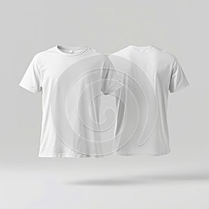 Blank White TShirt Front Back Mockup Apparel Design Presentation