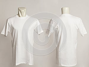 Blank white tshirt template  from two sides