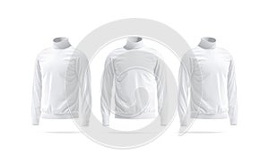 Blank white turtleneck sweater mockup, front and side view photo