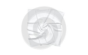 Blank white twill silk twisted scarf mockup, top view