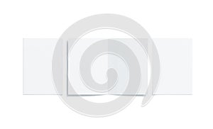 Blank white two folded a5 booklet mock up, opened closed