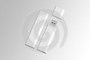 Blank white usb disk design mockup,