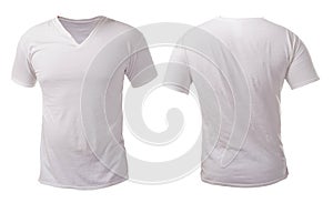 White V-Neck Shirt Design Template photo