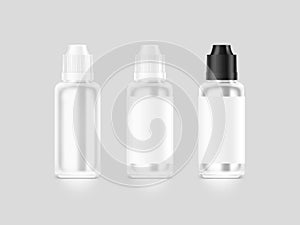 Blank white vape liquid bottle mockup isolated, clipping path,