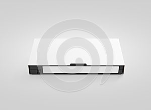 Blank white video cassette tape mockup, , front view,