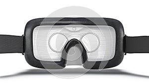 Blank white virtual reality goggles mock up, back view