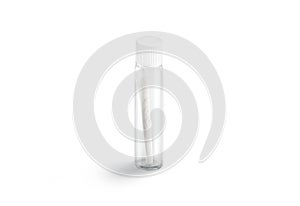 Blank white weed joint tube in glass pack mockup, isolated photo
