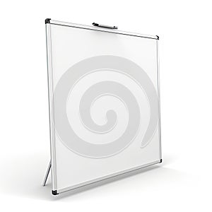 blank whiteboard isolated on a white background