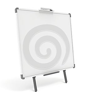 blank whiteboard isolated on a white background