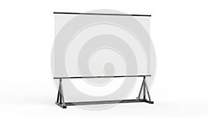 Blank whiteboard on stand isolated on white background