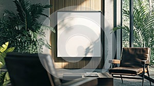 Blank Whiteboard Template in Modern Conference Room Office