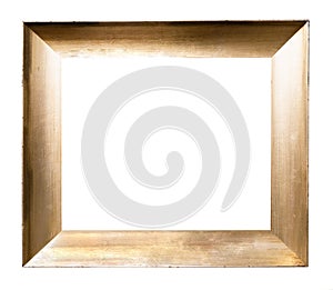 Blank wide flat wooden picture frame cutout