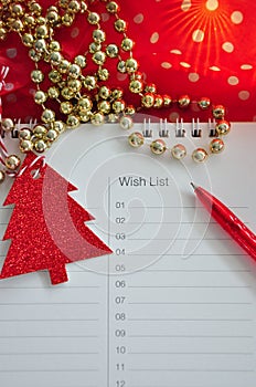 Blank Wish List  Decorated in Christmas concept