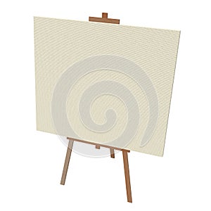 Blank wood easel with canvas