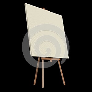 Blank wood easel with canvas