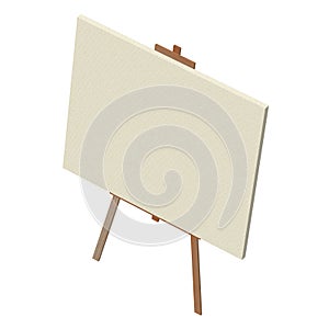 Blank wood easel with canvas