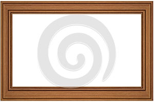 Blank wooden frame isolated on white