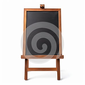 Blank wooden menu blackboard outdoor display isolated with clipping path