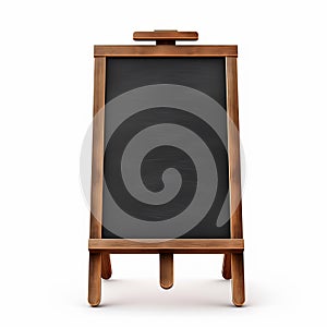 Blank wooden menu blackboard outdoor display isolated with clipping path