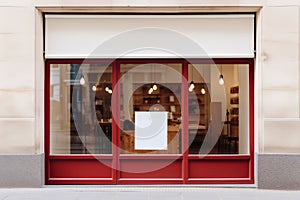 Blank wooden signboard hanging outside a restaurant, store, office