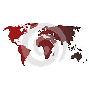 Blank world map, vector illustration on white background